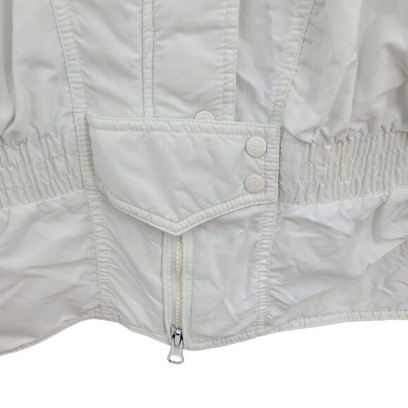 Vintage 80's Roffe Ski Snow Jacket 8 White Dolman Sleeve High Neck Cinched Waist - Picture 12 of 17